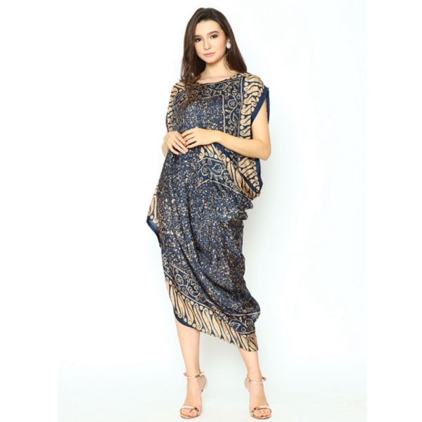 Jual RINJANIE AVON - BATIK DRESS - DRESS BOMBAI CHANTEL PARANG MIX NAVY - all size Berkualitas