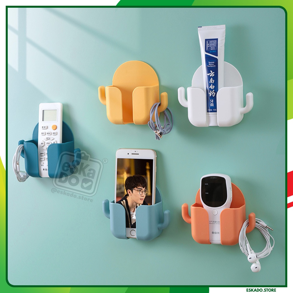 Holder Dinding Tempat Handphone &amp; Remote TV Serbaguna Multifungsi