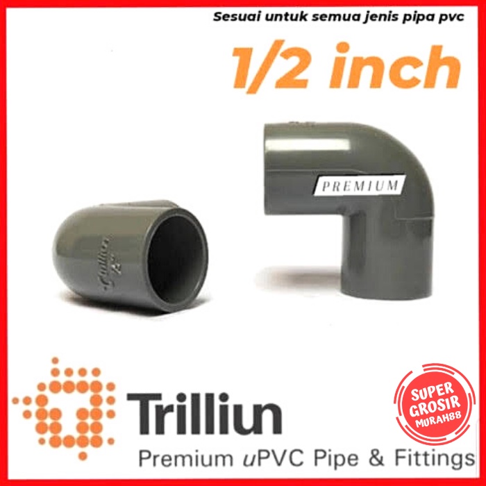 KNEE 1/2&quot; inch TRILLIUN ELBOW Keni Bengkok Sambungan Paralon Pipa Pvc
