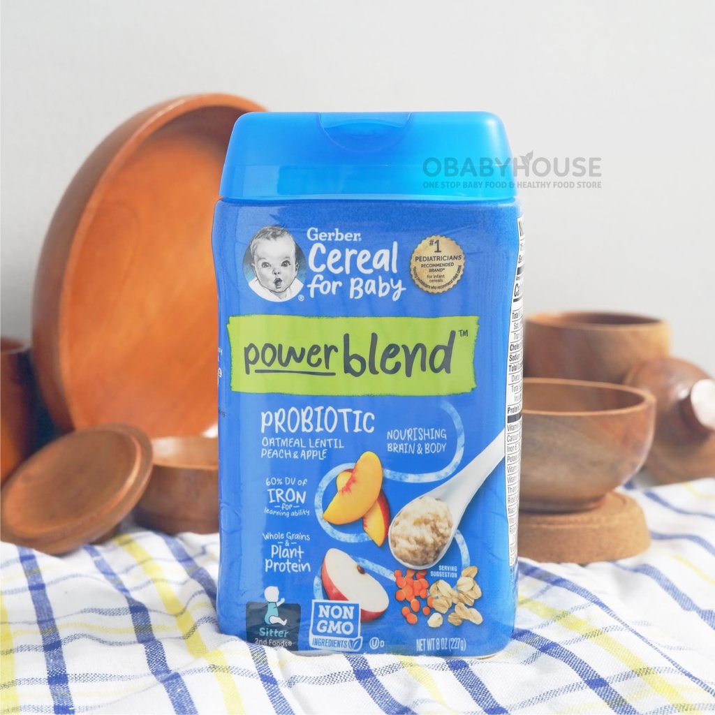 Gerber Power Blend Probiotic - Oatmeal Lentil Peach &amp; Apple 227 gr