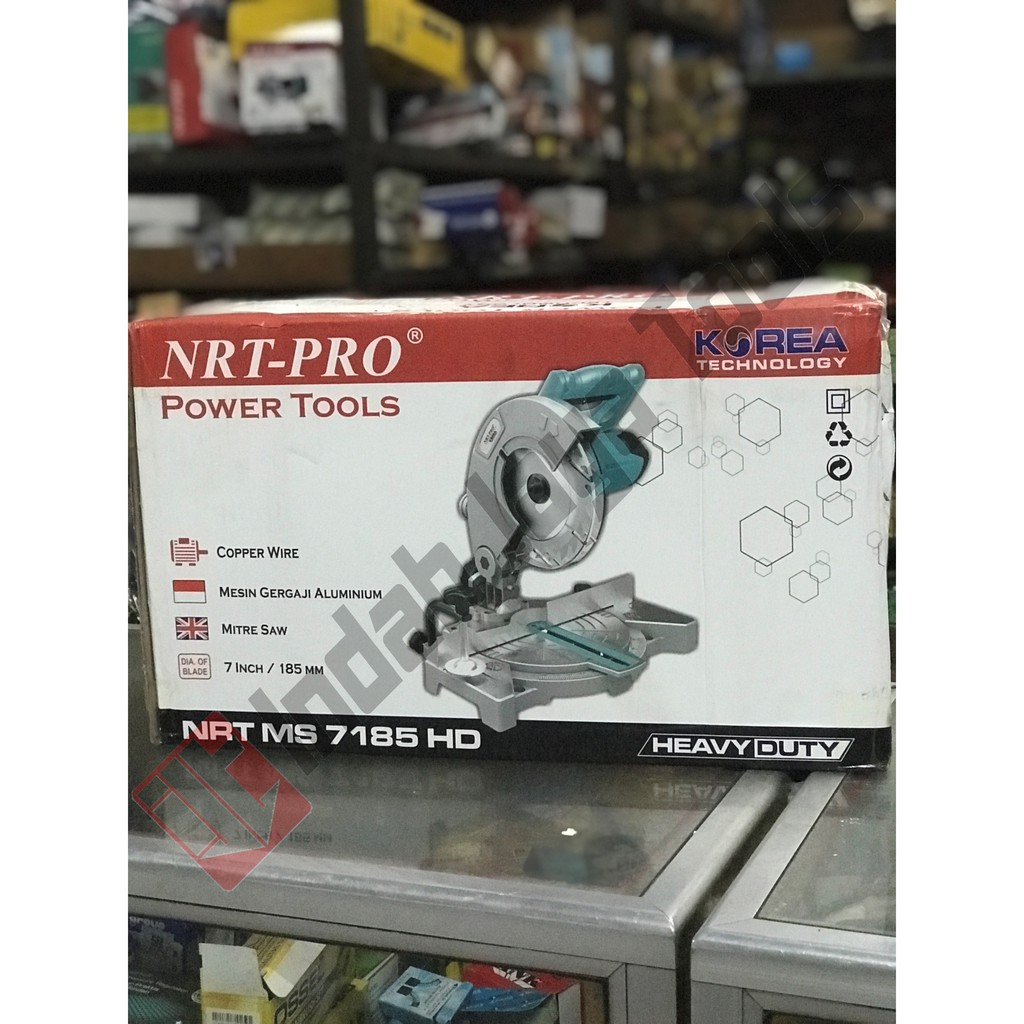 NRT-PRO 7185 HD Mitre Saw 7 Inch - Miter Gergaji Alumunium Kayu Pigura Mitter Sudut