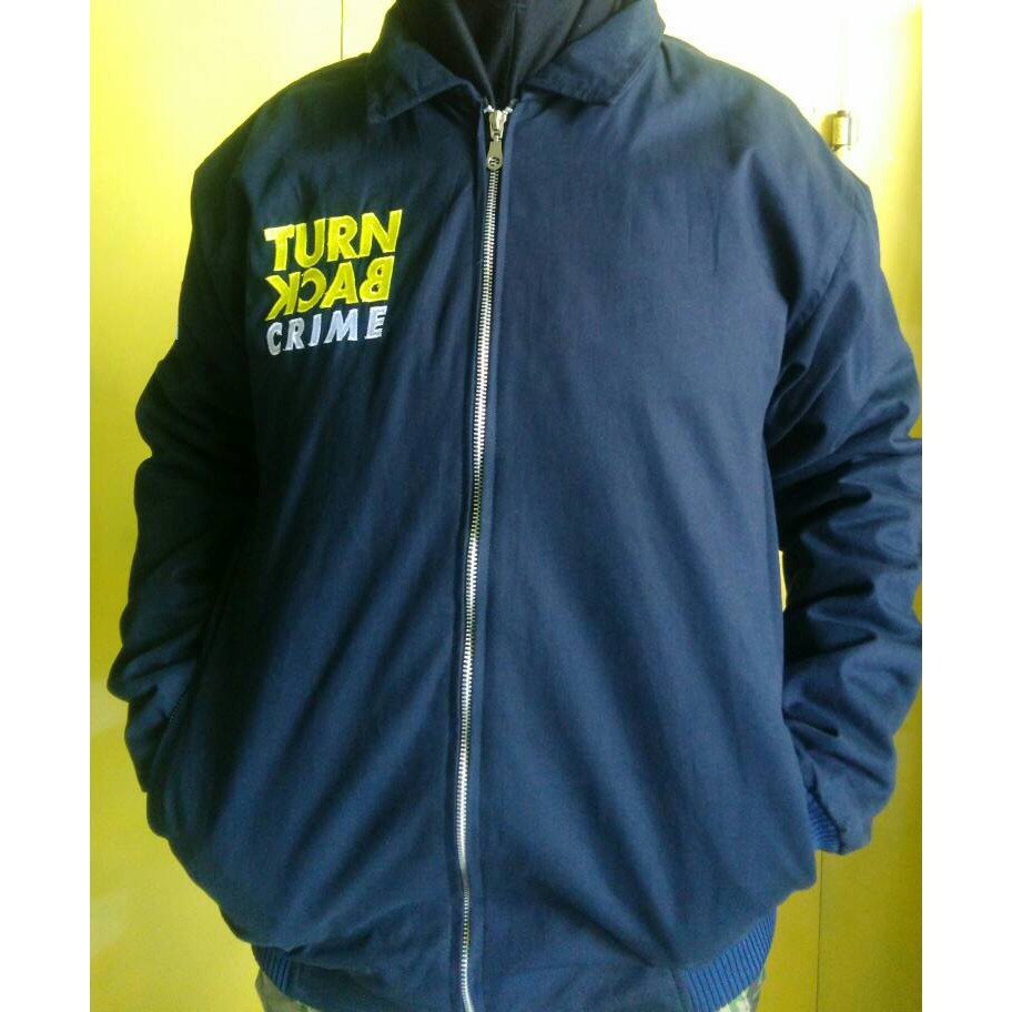 jaket bomber turn back crime navy baby kanvas