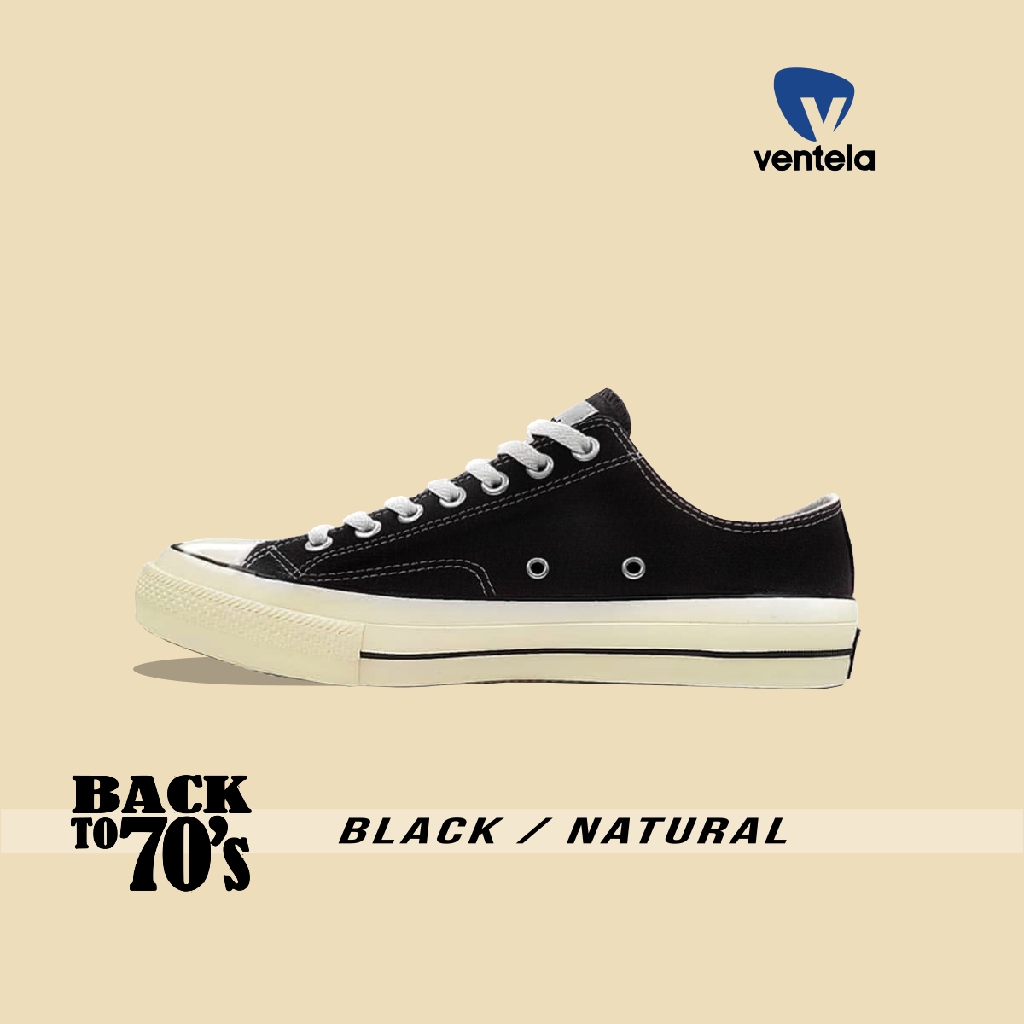 Sepatu Ventela Back to 70's (BTS) Low Black Natural | Shopee Indonesia