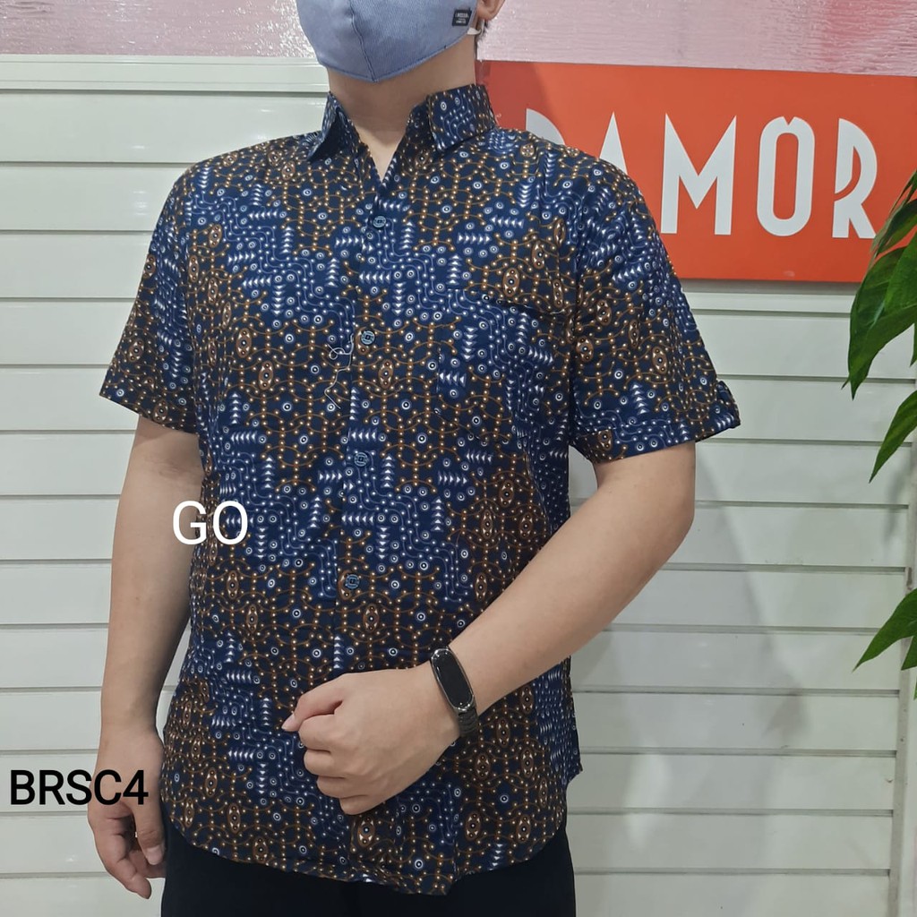 gof BRSC DAMOR (CRESSIDA) KEMEJA BATIK Cowok Pakaian Pria Baju Batik Dewasa Lengan Pendek