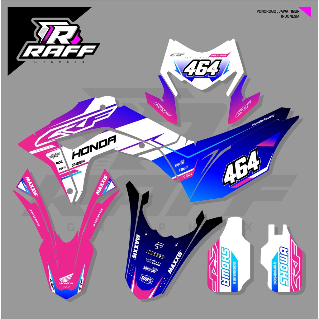 decal supermoto crf 150 L decal honda crf 150L decal supermoto pink