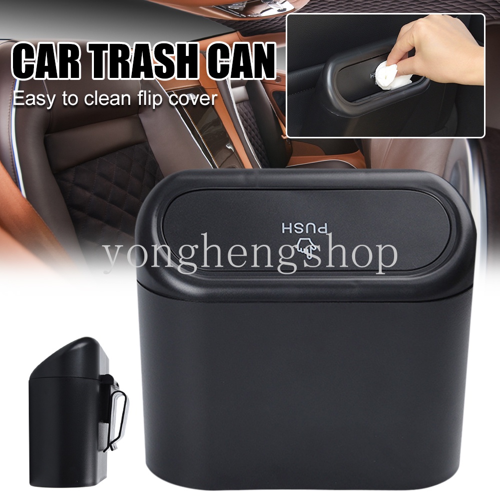 Tempat Sampah Mini Model Gantung Dengan Tutup Untuk Interior Mobil