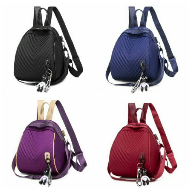 Tas Wanita Ransel Cantik Ungu Biru Import Terbaru Kerja Tas Punggung Backpack Kuliah Termurah T 5117