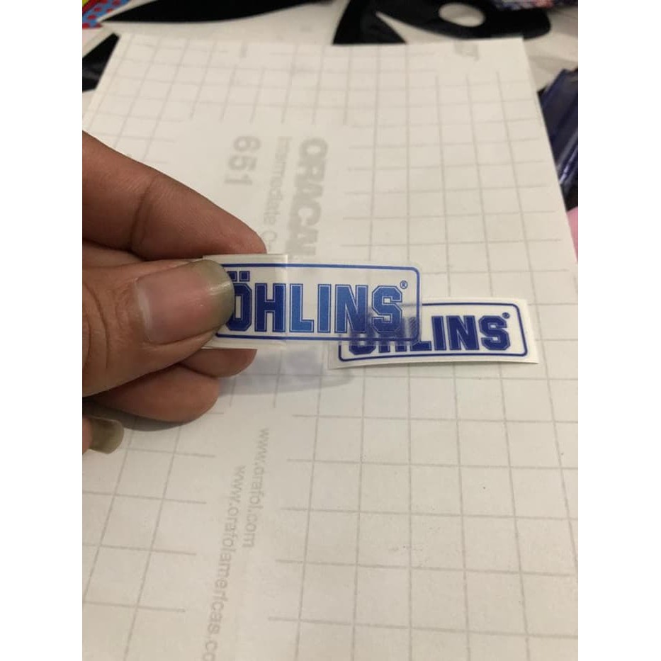 Sticker Shock Stiker Ohlins Upsidedown Depan