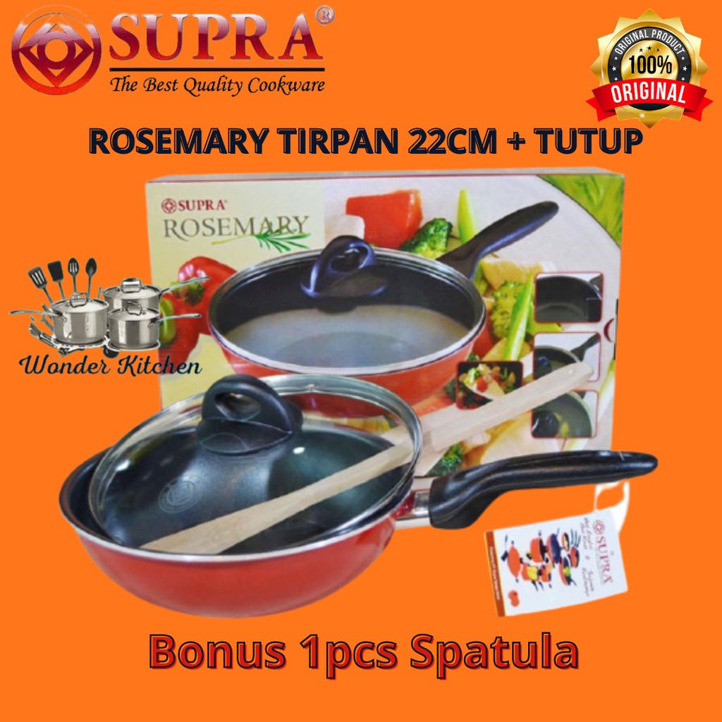 Rosemary Stirpan Supra 22cm+Tutup/Panci Penggorengan Supra 22cm+Tutup