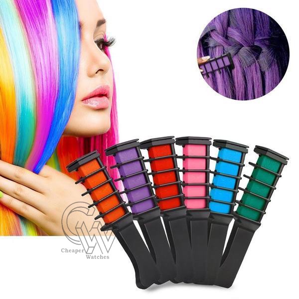 Cheaper-6pcs -Sisir pewarna Rambut Pewarna Rambut Hair Color Instant / Chalk Comb Pewarna Non Permanent