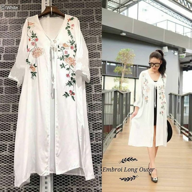 CARDIGAN DAUN PANJANG // EMBROI LONG OUTER / LONG OUTER / OUTER BORDIR / OUTER PANJANG / CARDIGAN