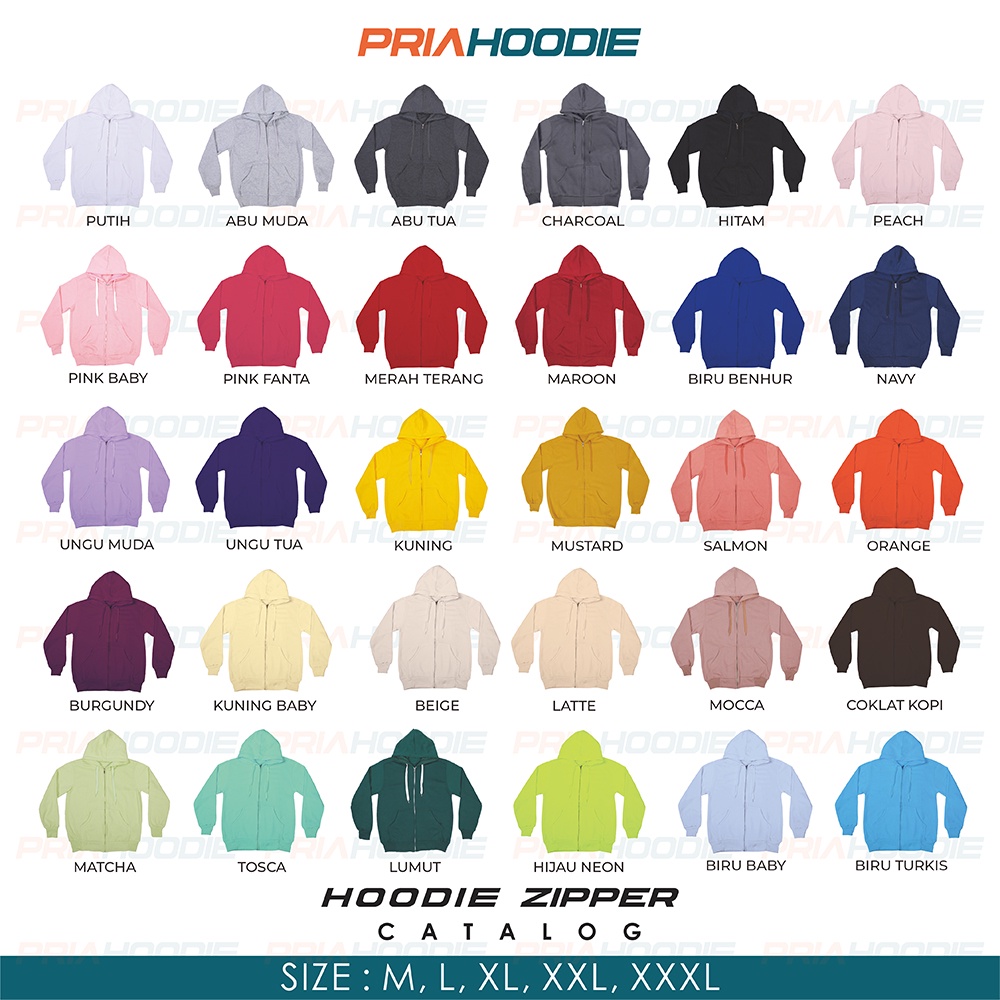 PriaHoodie Jaket Hoodie Zipper Polos Pria Cowok Laki Laki M - XXL (Bisa Cod)-#WARNA LAIN#