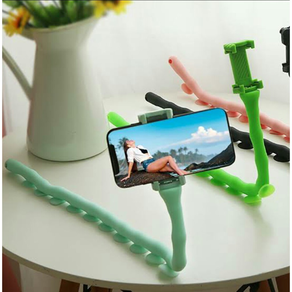 Flexible Holder Cute Worm Lazy Mobile Cell Phone Holder / Lazypod Cacing Ulat Holder HP