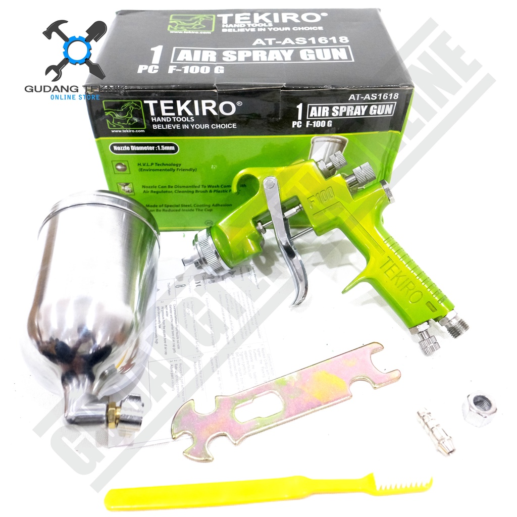 Spray Gun Tabung Atas 400cc TEKIRO F100G / Alat Semprot Semprotan Cat Spraygun F100G TEKIRO