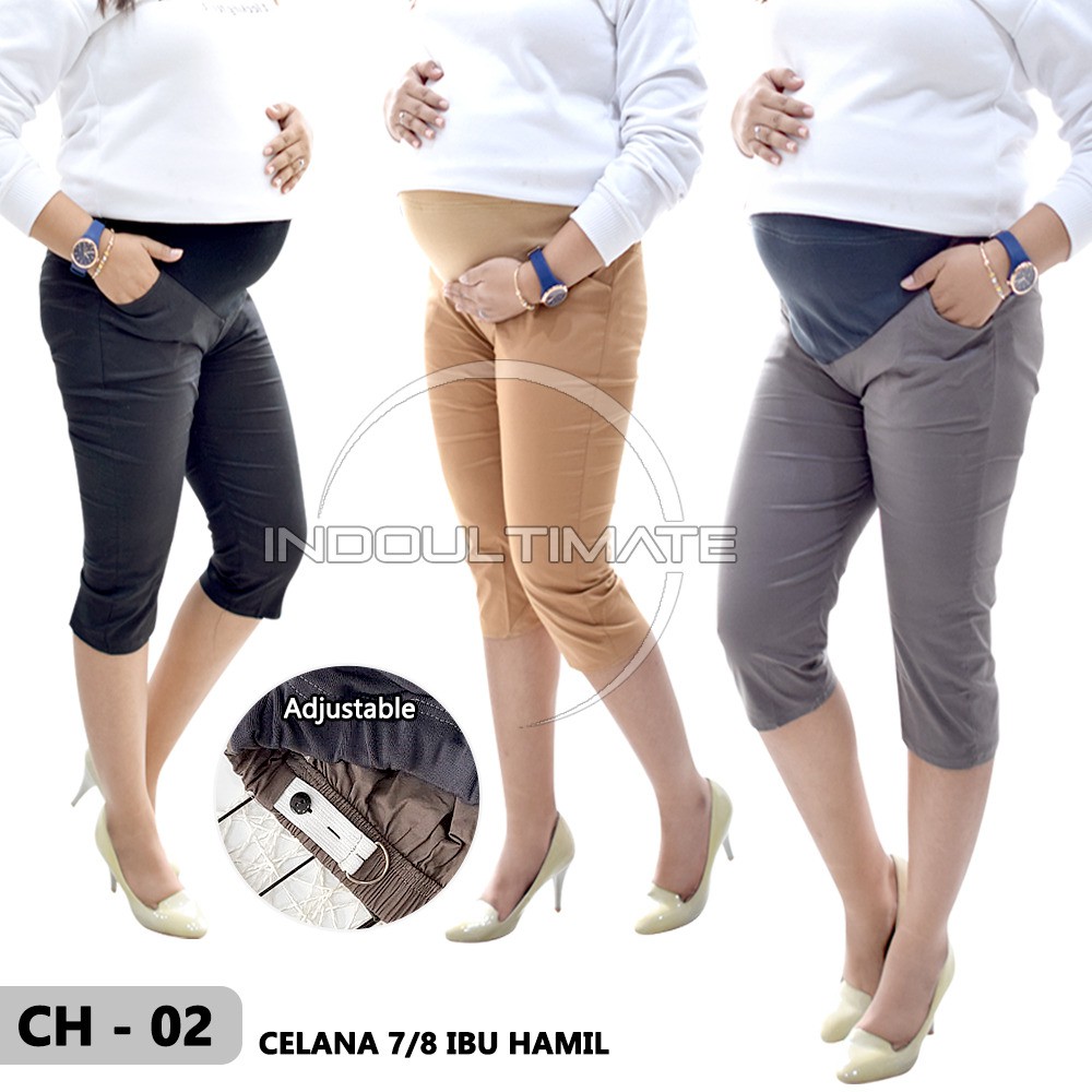 Celana Hamil Panjang 7/8 Kain Katun celana kerja Kantor Hamil CH-02 leging pakaian hamil baju hamil