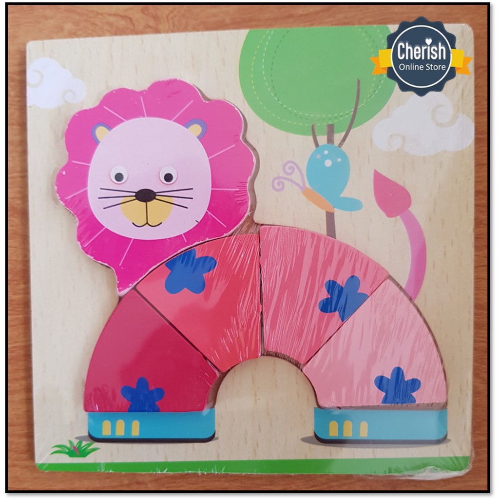 Mainan Kayu Timbul Seri Aneka Hewan - Puzzle Kayu Anak - PK-003