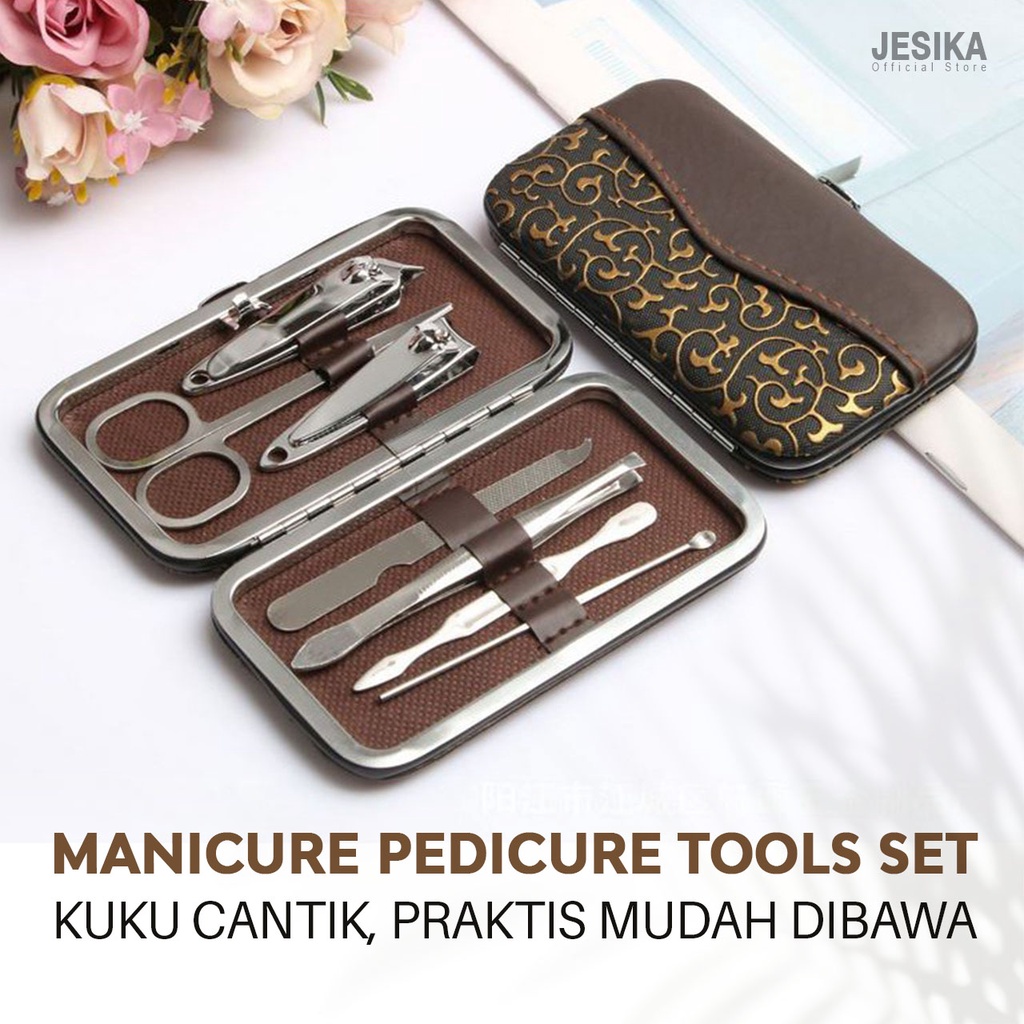 Alat manicure pedicure set tools kit 7in1 4in1 pcs perawatan pembersih kuku premium stainless