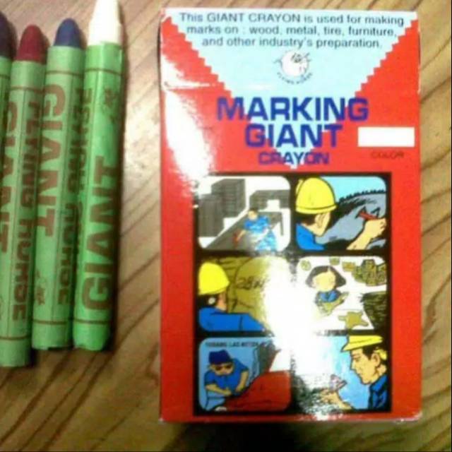 

Marking crayon giant logam, kayu karet, pohon dihutan