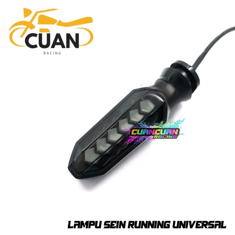 SEN RUNNING FLASH AND STAY UNIVERSAL BELAKANG MOTOR LED 2 WARNA CLIP BAUT