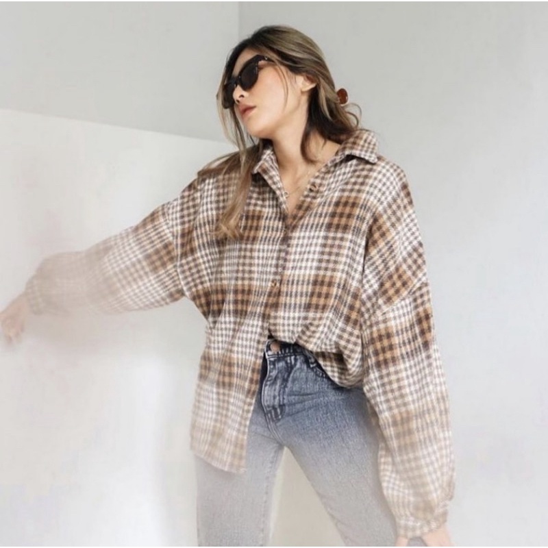 Kimberly Flanel Shirt / Kemeja Flanel / Kemeja Flanel Oversize-Coconat Ld 130