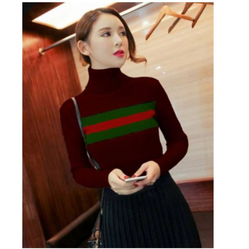 Sweater Turtleneck Gucci Rajut wanita