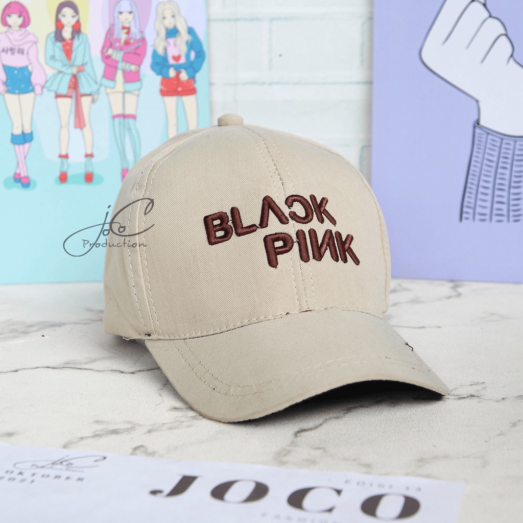 PHILEO | TOPI BASEBALL ANAK FASHION HAT TOPI MOTIF BORDIR UNISEX TOPI MOTIF BLACK PINK BORDIR-BLACKPINK - CREAM