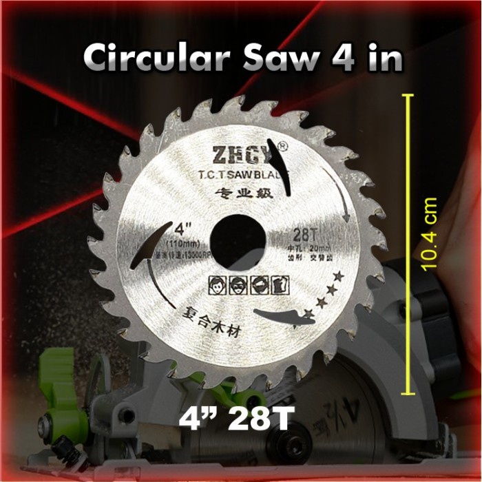 Mata Gergaji ZHCY 4 inch 28T / Mata Gerinda / Mata Pisau Gurinda Potong Circular Saw Blade Grinder 4&quot;x28T 4inch 4&quot; 28 T