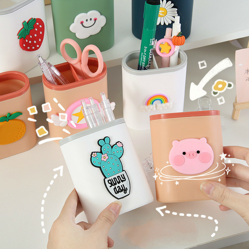 Cuci Gudang Pen Storage Box Holder Desktop Pencil Sundries Stationery Box Plastic Organizer Case Multifunctional Makeup Receiver Case School Office Accessories Container Box jYYMGAjs1qQAL1