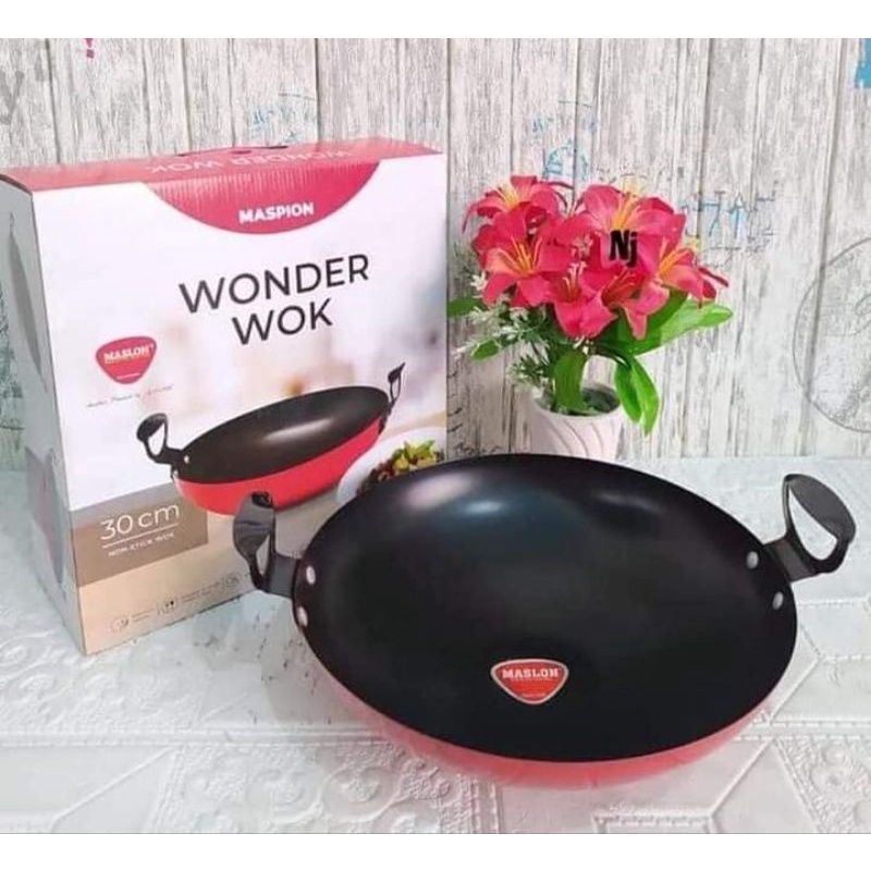 MASPION BLG-WJWD Wonder Wok 30cm, 33cm dan 36cm Anti Lengket (bisa untuk hadiah kado)