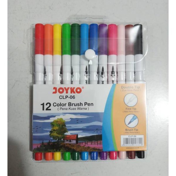 

Joyko Brush Pen 12 Warna Brush Pen CLP-06 SET Murah [INSHOP]