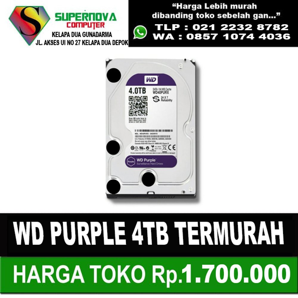 WD PURPLE 4TB TERMURAH  Terlaris