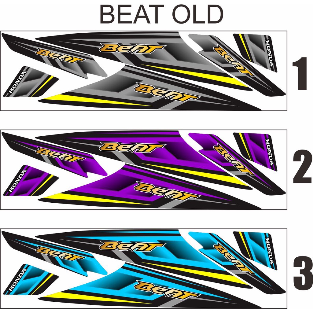 STIKER MOTIF STRIPING HONDA BEAT KARBU VARIASI RACING GRAFIS VARIASI ABU-UNGU-BIRU SIMPLE VARIASI LI