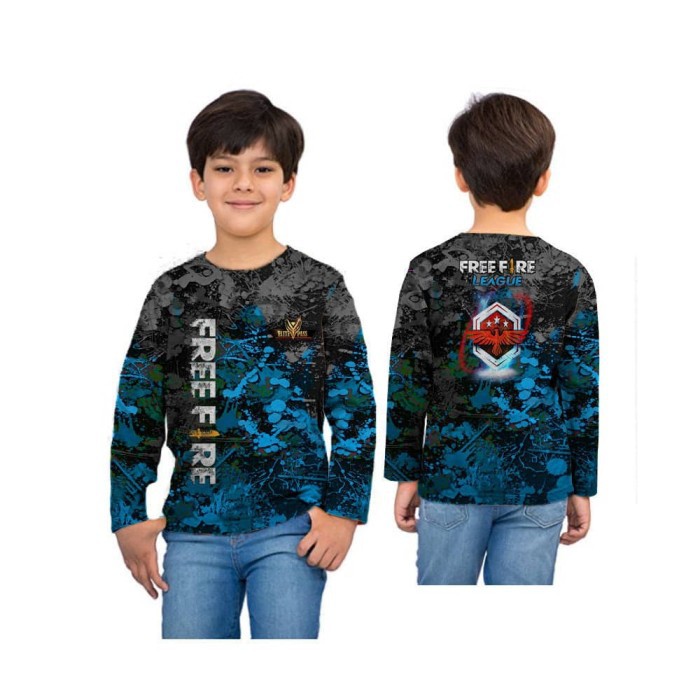 Spesial Kaos Anak Laki-laki Tangan Panjang FREE FIRE FF Elite Pass Master02 Terjangkau