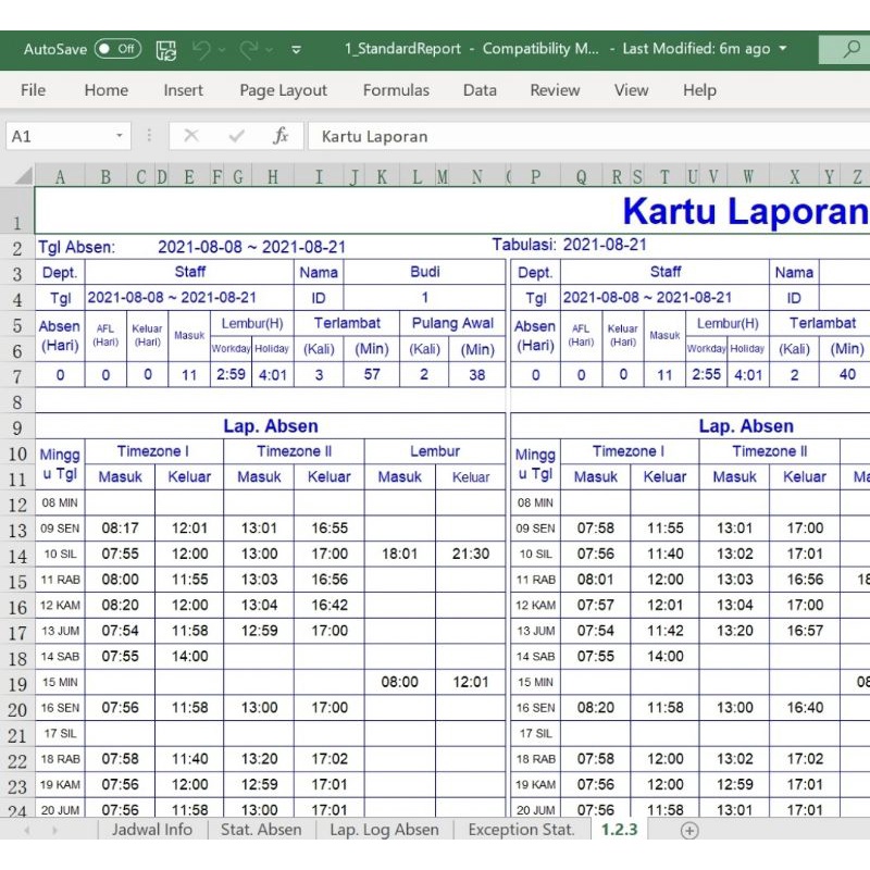 Absensi Wajah BioFinger VL-101 USB Flashdisk Auto Report Excel Simpel Murah Jarak 1.5M Akurat Cepat