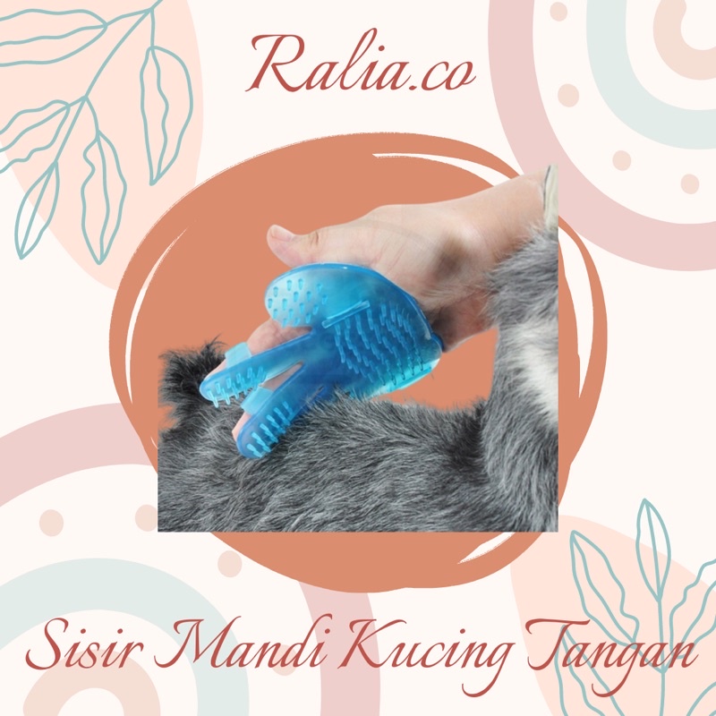 SISIR TAPAK TANGAN - Sisir Karet Mandi Pijat Bulu Kucing Anjing Kelinci Sisir Sikat Pet Grooming Sisir kucing telapak tangan