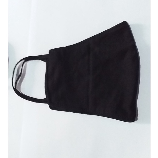 masker kain hitam tali karet