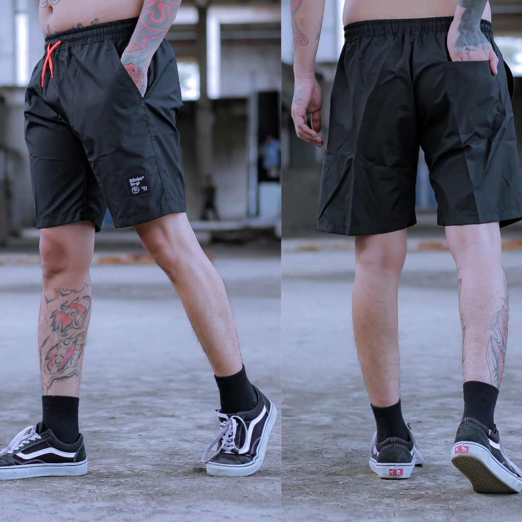 WALKSHORT / BOARDSHORT POLYESTER HITAM NEVI MAROON (Waterproof) Rlks apparel