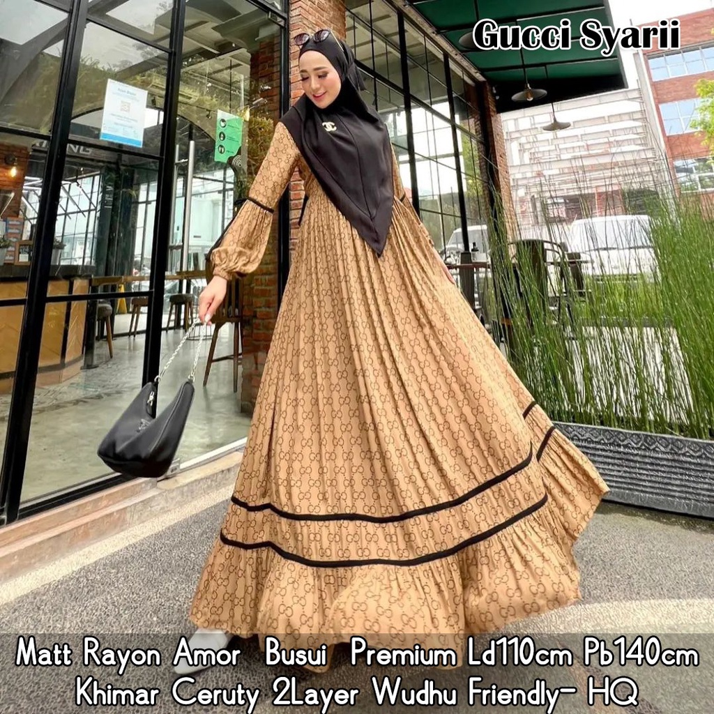 GUCI SYARII/BAJU MUSLIM MOTIF KEKINIAN/DRESS TERBARU