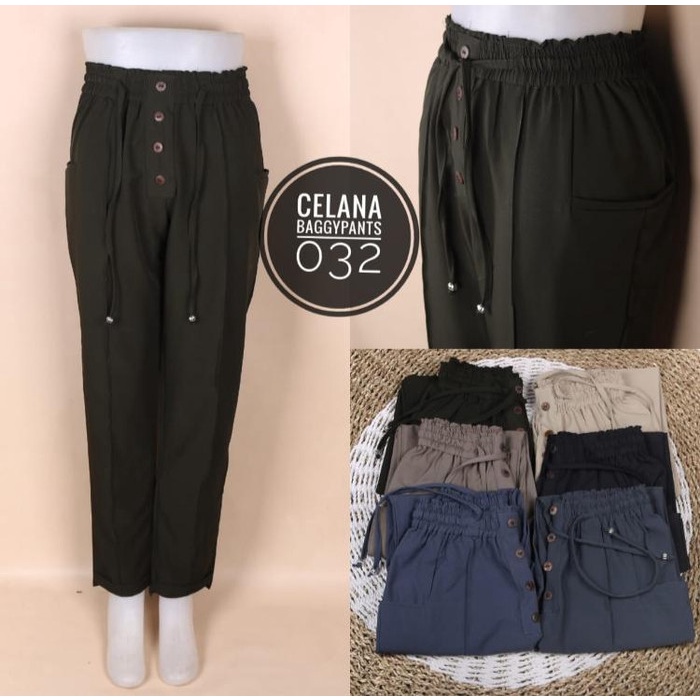 Celana Panjang Baggy Pants Wanita Kantoran Bahan Lembut Model 032