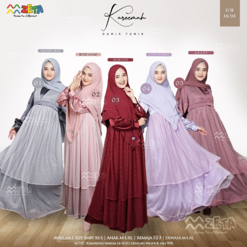 Zeta Outfit Gamis Premium Dewasa Tile Stylish Kareemah Series