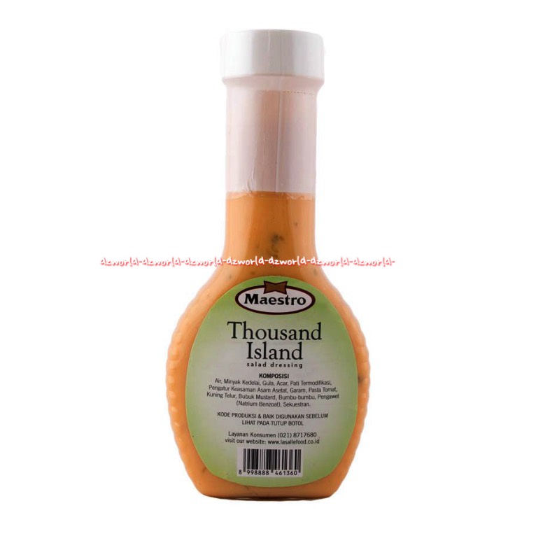 Maestro Thousand Island 237ml Salad Dressing Tousand Iland Kemasan Botol Saos Saus Salad Mayonais Salad Dressing Mayones Mayonnes Kuning