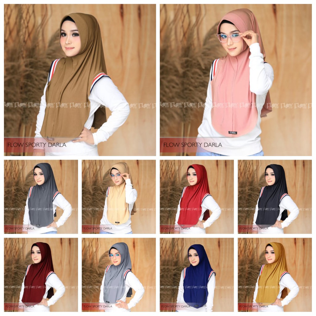 Jilbab Instan Sporty Darla Flow BY QOID-CAPPUCINO