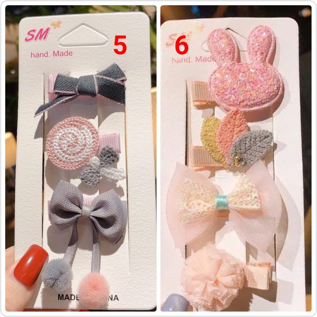 Set Jepit Rambut Model Pita Ala Korea Aksesoris Jepitan Hair Clip untuk Anak &amp; Bayi Perempuan