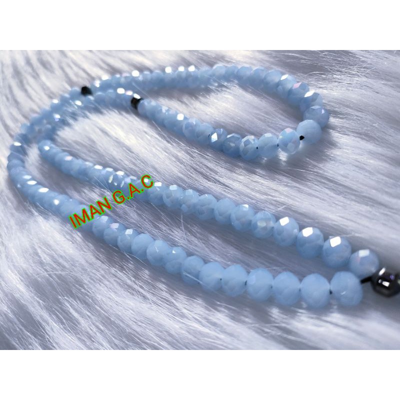 tasbih batu kristal 8m berkilau/tasbih batu 99butir/tasbih batu crystal