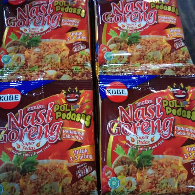 

bumbu nasi goreng super pedas 1pack isi 24sachet @20gram kobe