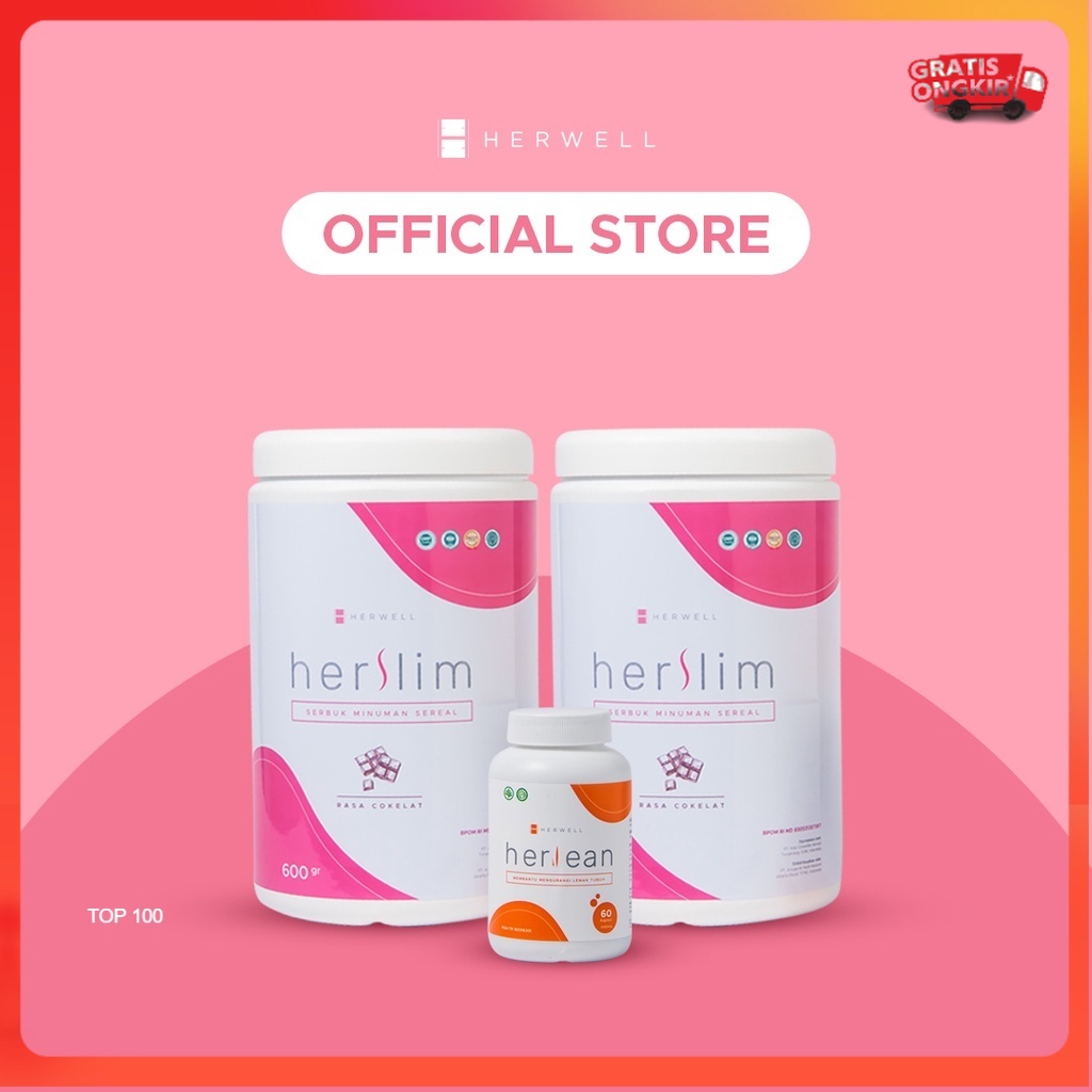 Herwell - Bundling 3pcs - Herslim 2 pcs + Herlean BPOM HALAL HERWEL ORI ORIGINAL OFFICIAL STORE DIET PELANGSING