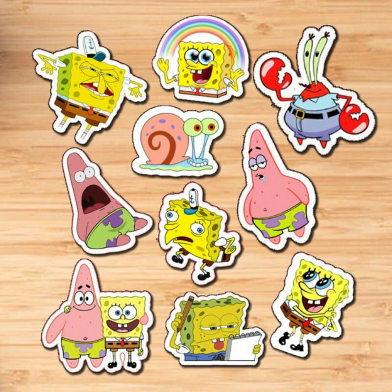 

Stiker Vinil Motif Spongebob Stiker Untuk Case Handphone Laptop dll