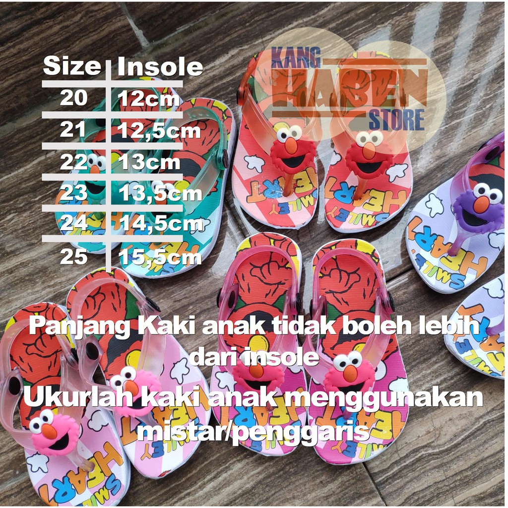 283ELM Sandal Anak Kecil Alas Elmo Sendal Jepit anak Perempuan Laki Laki