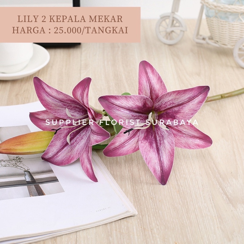 LILY BUNGA PALSU LILY BAHAN LATEX REAL TOUCH TIGER LILY ARTIFICIAL FLOWER ARTIFICIAL LILY BUNGA MAINAN TANAMAN HIAS