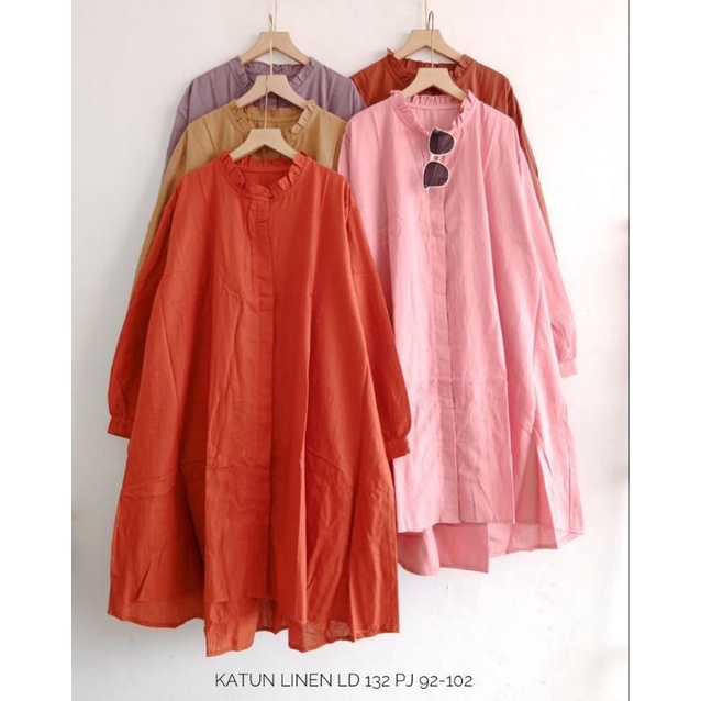 Tunik Katun Linen Import Atasan Katun Linen